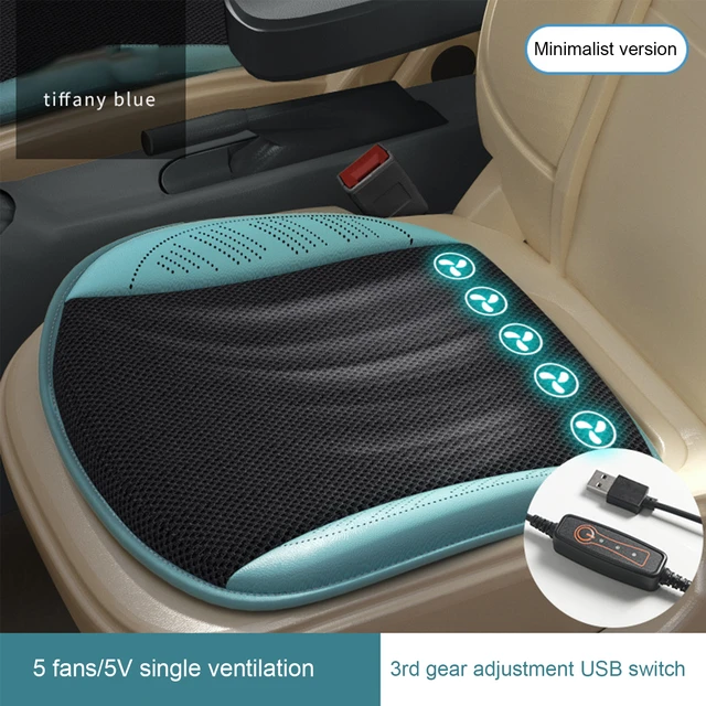 12V Summer Car Cooling Seat Cushion With Fans Ventilation Breathable Mat  Cover