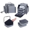 Nail Polish Organizer Large Capacity holds 60 bottles and large manicure lamps. Nail Polish Case with 2 independent removable ba 1