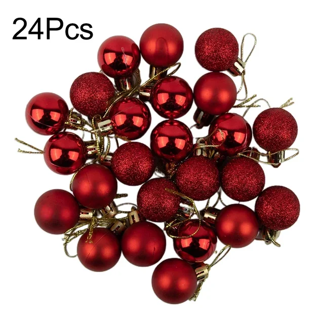 24pcs Small 3cm Christmas Baubles Balls for Tree Decoration 4
