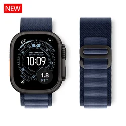 Nylon Alpine Trail Loop Strap for Smartwatch - Durable & Stylish Bracelet Band (Navy blue - black)