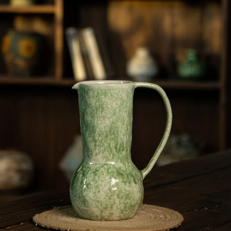 Vase ceramic retro creative decoration living room floral arrangement hydroponic flowers French medieval dining table ornaments