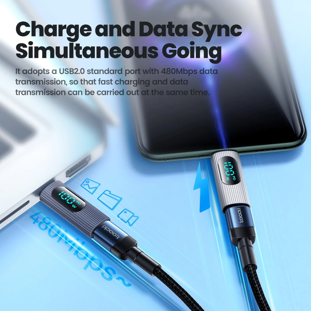 Enhanced Digital Display USB-C Adapter with 100W PD and OTG Support