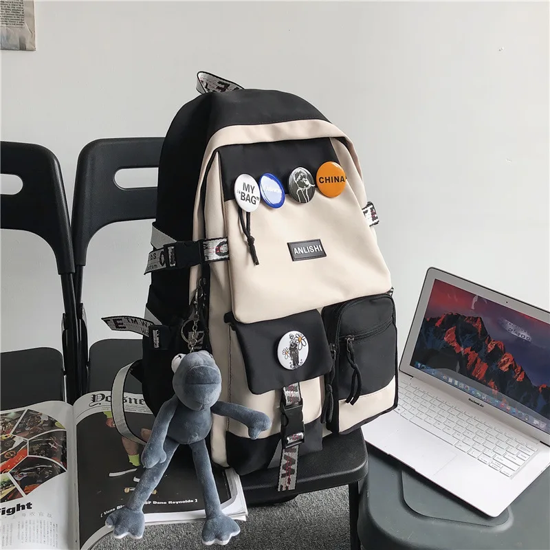 Men Women School Bag Large Capacity Backpack for Teens Harajuku Student Fashion Korean