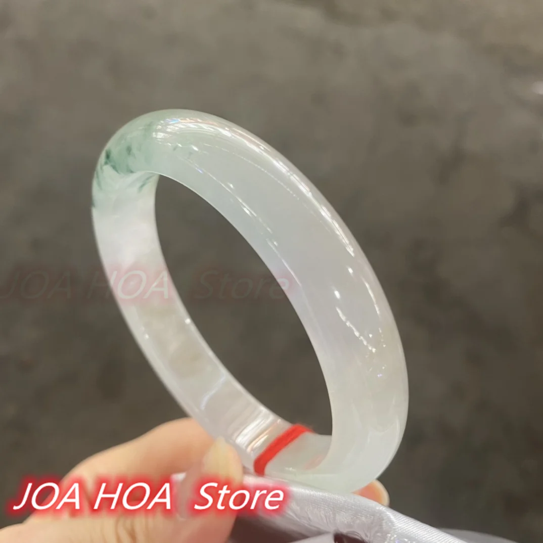 New Latest Popular Natural Floating Flower Jadeite Bangle High Quality Jade Bracelet Handring Fine Jewelry