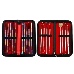 8/10 Dental Carving Plaster Knife Spatula Practical Stainless Steel Teeth Wax Dentist Tool kit Dental Instrument Tools Organizer