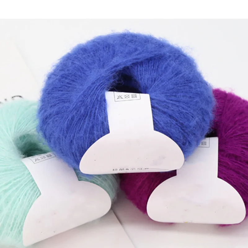 Silk Mohair Yarn Baby Soft Thread Scarf Shawl Knitted Lot 1ply Crochet 25g/Ball Mohair Hair Wool Silk Knitting 4