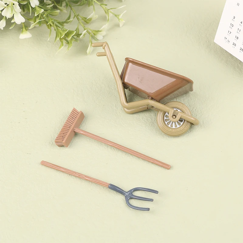 1:12 벽돌 밭 정원 농장 장면 도구 세트, DIY 수제 인형 집 미니어처 건설 카트 도구 장식, 어린이 장난감
