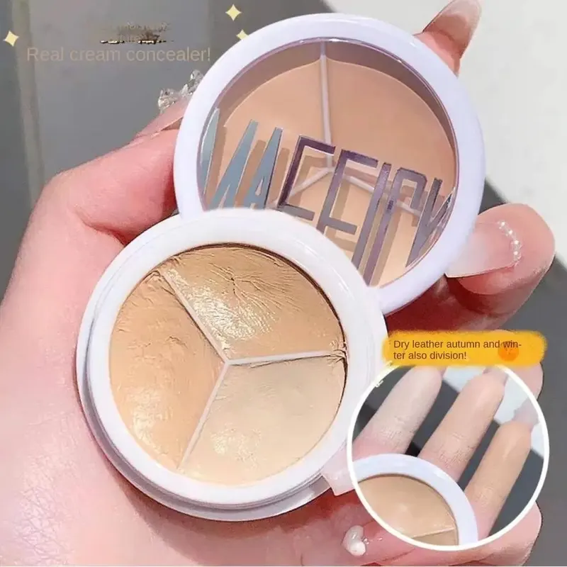 3-Color Concealer Palette Professionally Covers Dark