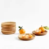 Solid Wood Round  Heat InsulationTray Dessert Plate Japanese-style Snack Dried Fruit Plate Oval Tea Tray Kitchen Tableware 4