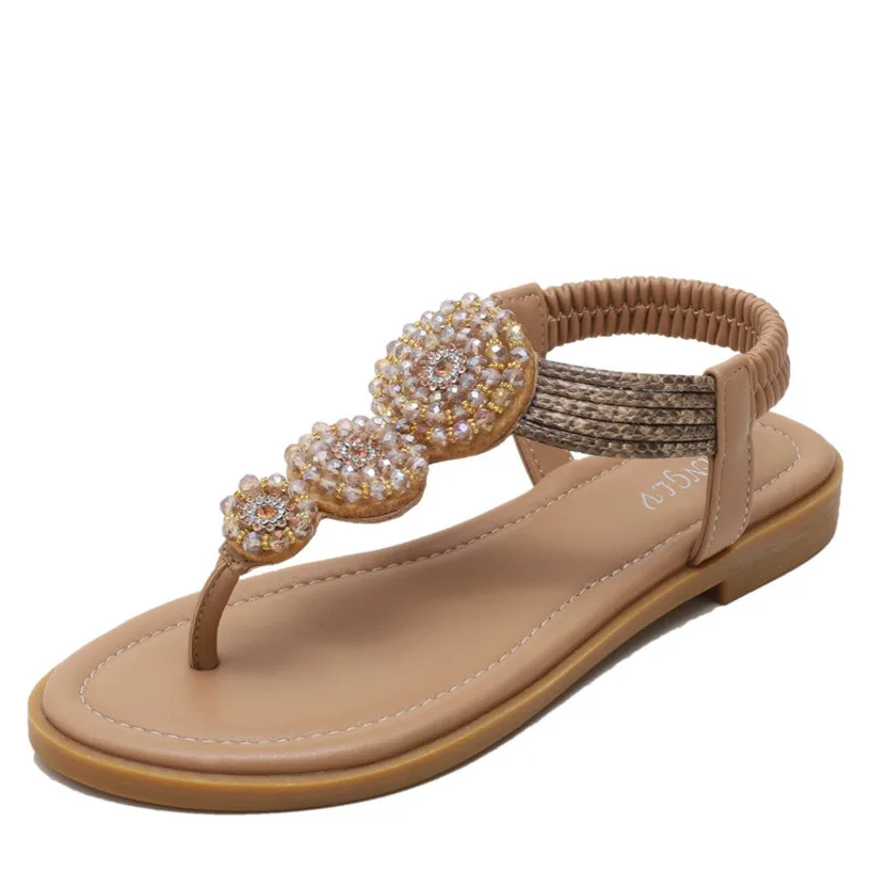 

Big Size 40 41 42 Summer Size Sandals Bohemian Roman Flat Bottom Fairy Beach Shoes Woman 870-16 Sandalia Feminina