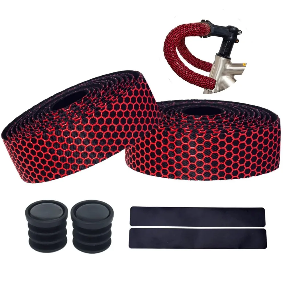 Guidoline Velo Route Eva Bandes de Guidon Avec Bouchons d'extr&eacute;mit&eacute; Antid&eacute;rapant Confortable Cyclisme Bandeau de Guidon V&eacute;lo