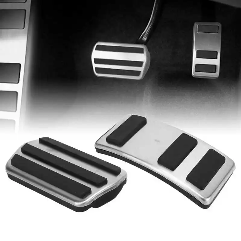 StainlessSteelAcceleratorBrakePedalFootrestPedalSetNonslipFootPedalsReplacementfor