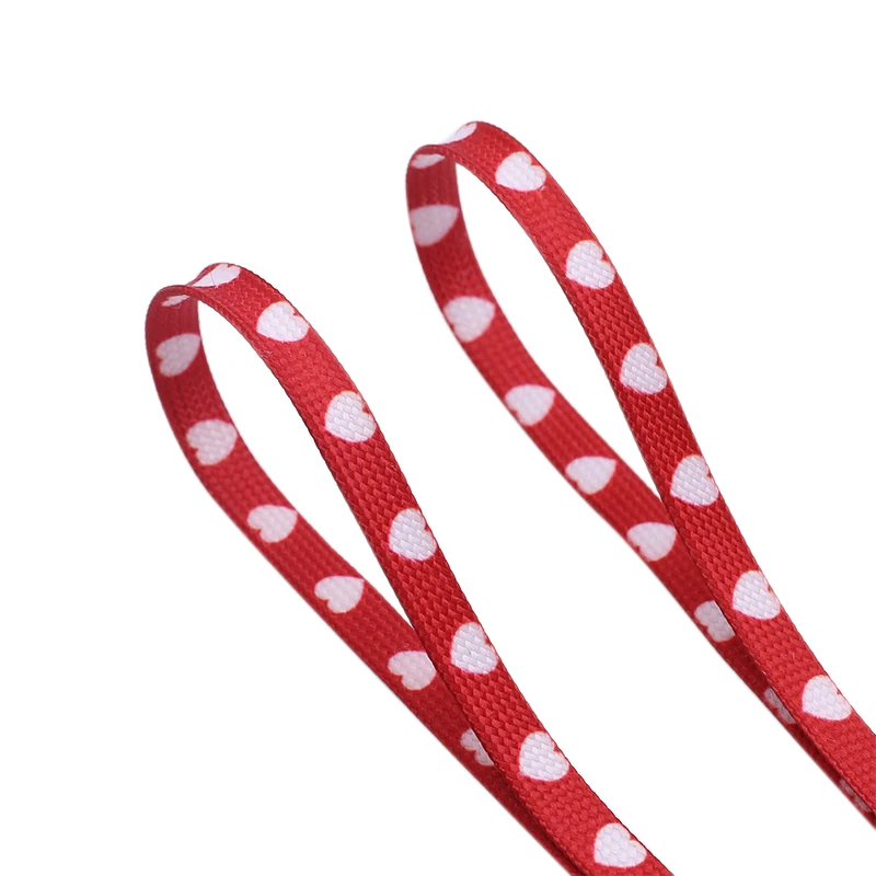 Cool 30pairs/lot Pretty Strings 7MM Digital Printed Bootropes Sublimated Heat Transfer Sneaker Lacets White Heart Red Flat Laces