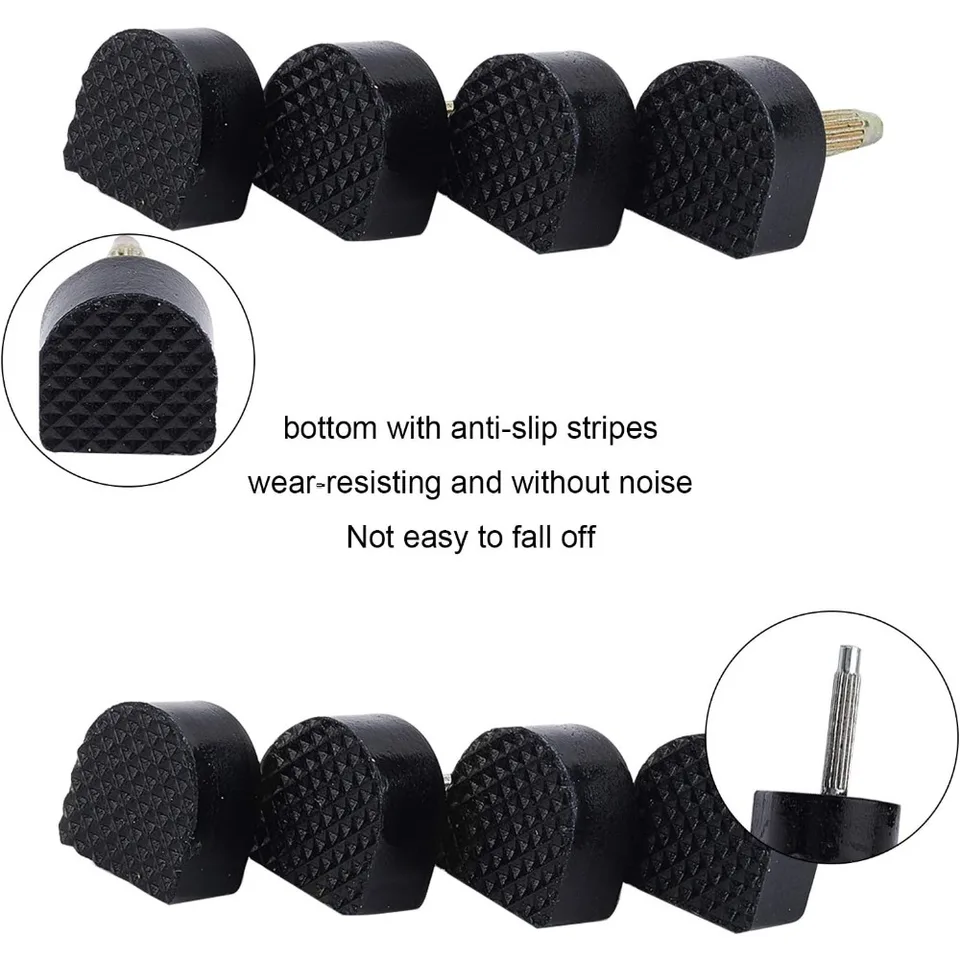 Kit Riparazione Tacchi Alti - 20 Paia Di Punte Di Ricambio In 5 Misure (8-12mm) Con Aghi Metallici Inclusi, Nero