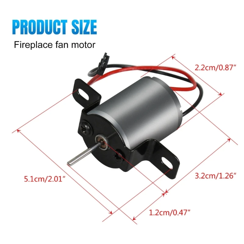 367D Fireplaces Electric Motor Kit Heat-Powered Stove Fan Motor Replacement Universal Fireplaces Fan Generator for Wood Burners