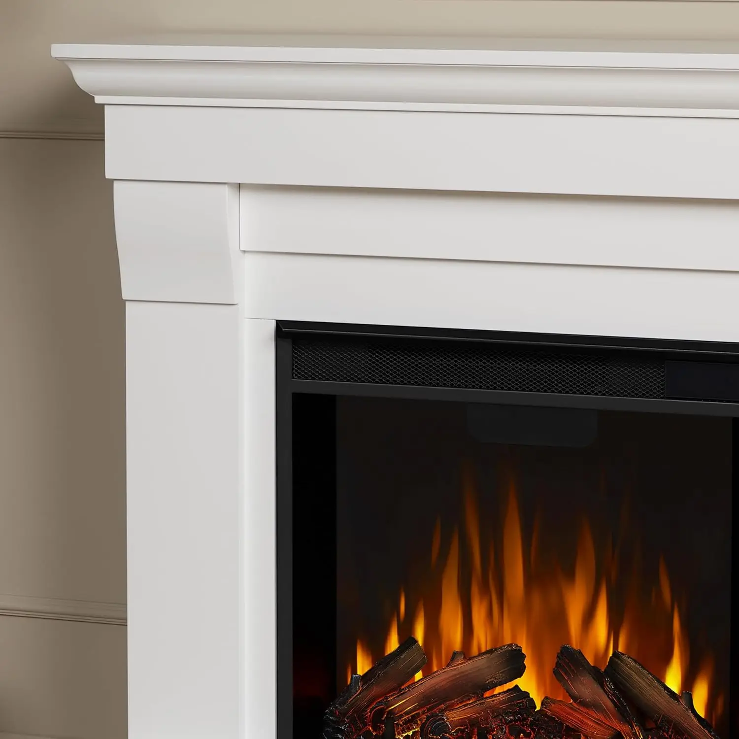 Chateau 41 "Electric Fireplace with Mantel Replaceable Fireplace Insert Heater Realistic Log and Flame Effects Remote Timer 5
