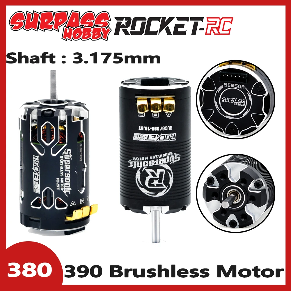 Surpass Hobby Rocket RC 390 Brushless Motor 380 Sensored Supersonic for ...
