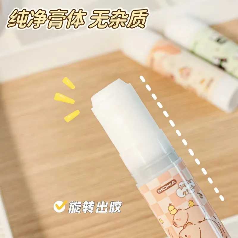 10 Pieces Capybara Cartoon Glue Stick Solid Strong Adhesive for Students School Supplies Craft Office Stationery Durable Large 4