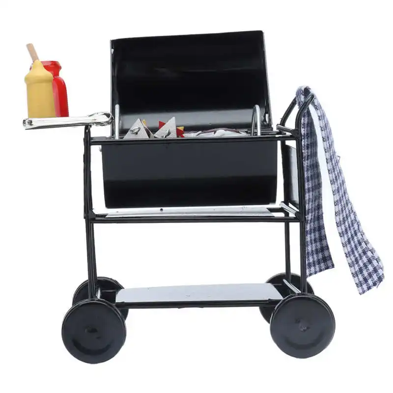 Mini Parrilla Barbacoa Para Casa De Muñecas - Escala 1/12, Hierro, Decoración Y Juguete Para Niños