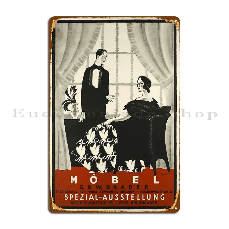 

Металлическая вывеска Mobel G W Baader в стиле ретро, дизайнерский домашний светлый клубный оловянный плакат