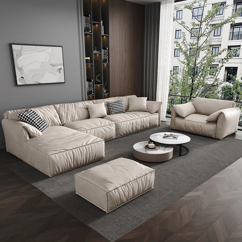 

Sofa, living room, elephant ears, Italian minimalist technology, simple fabric, modern corner furniture with noble consorts
