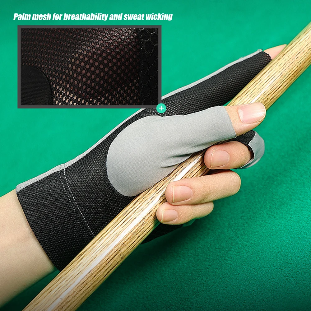 Pool Gloves Billiard Accessories 1 PCS Snooker Billiard Cue Glove Pool Left Hand Open Three Finger Accessory Fitness Accessories for Men and Women