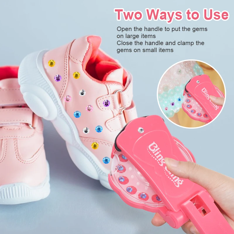 Gems Kit Hair Gems Machine Princess Girls Make Up Toy Set DIY Crystal Rhinestone Sticker Hair Decoration 360