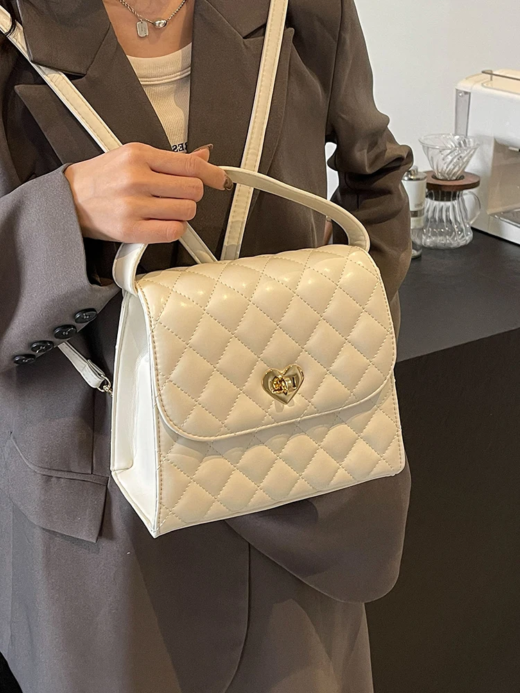 Preppy Style Sweet Elegant Women's Backpack Autumn and Winter Fashion All-Match Handbag Backpacks Korean Casual Messenger Bags