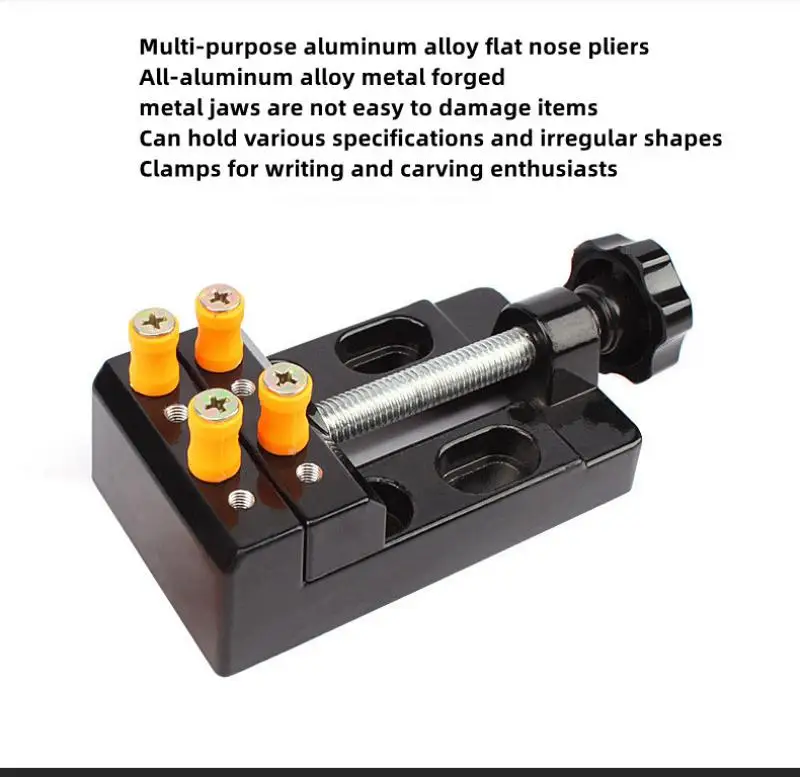 

57mm multi-purpose aluminum alloy flat nose pliers mini vise table vise