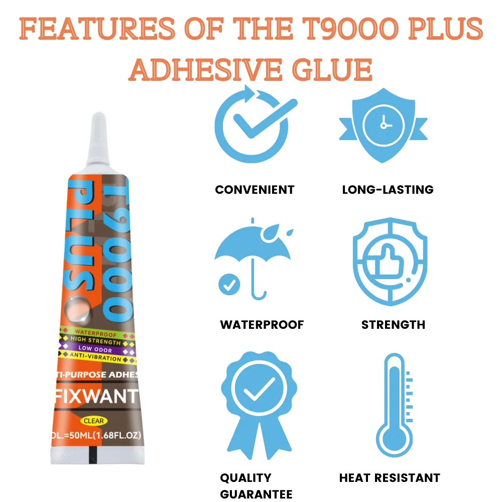 T9000 PLUS Phone Repair Glue Ultra Clear Strong Adhesive For Watch Jewelry Screen Plastic Waterproof Flexible Bond DIY Fix