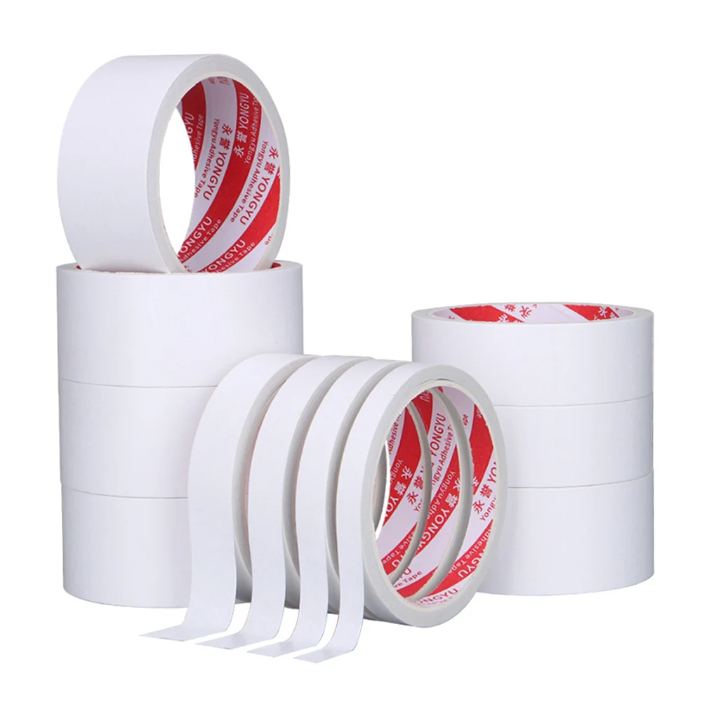 Double-Sided Tape 50m 20m 15m 10m for Arts Crafts Photography Scrapbooking Tear-by-Hand Paper Backing