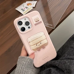 Japanese and Korean - Inspired Pink 3D Super Cute Cake Phone Case Back Cover - iPhone 12 Pro (1)