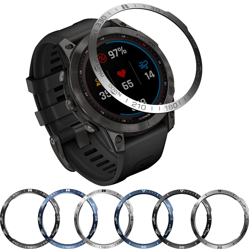 

For Garmin Frame Fenix 7S 7 7X 6 6X 5 5X Plus Smart Watch Bezel Metal Case Cover protector metal Ring Anti Scratch Accessories