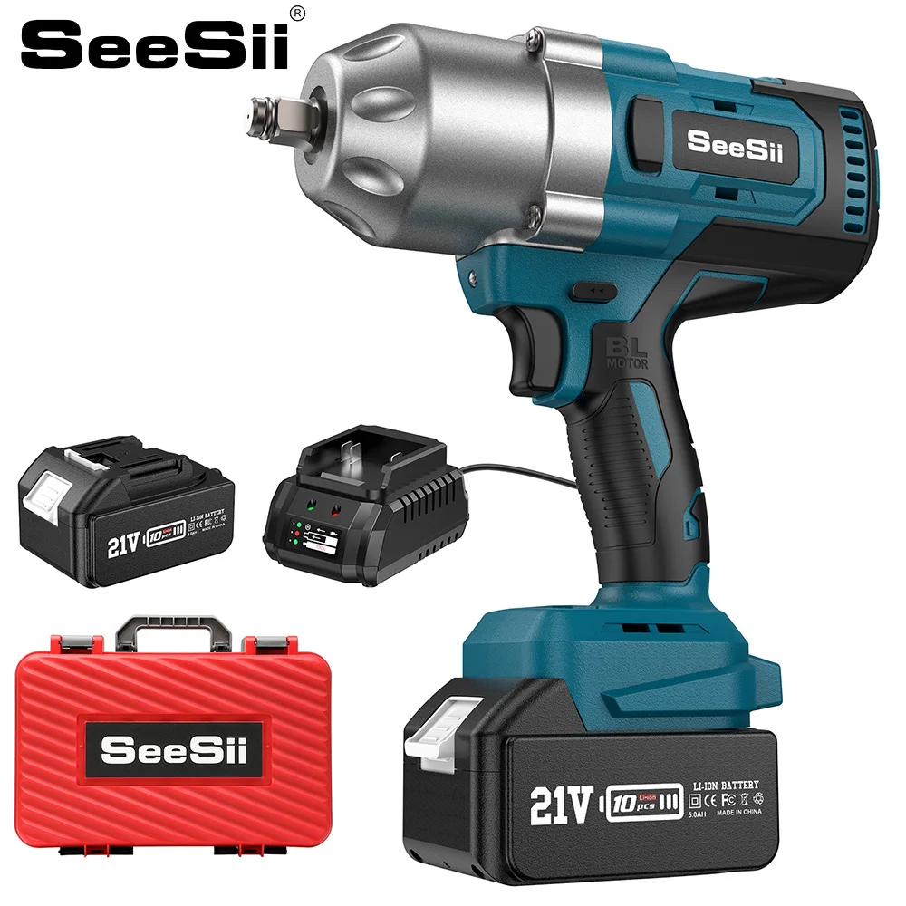 Seesii Wh800 1300n.m Brushless Electric Impact Wrench 1/2 Square