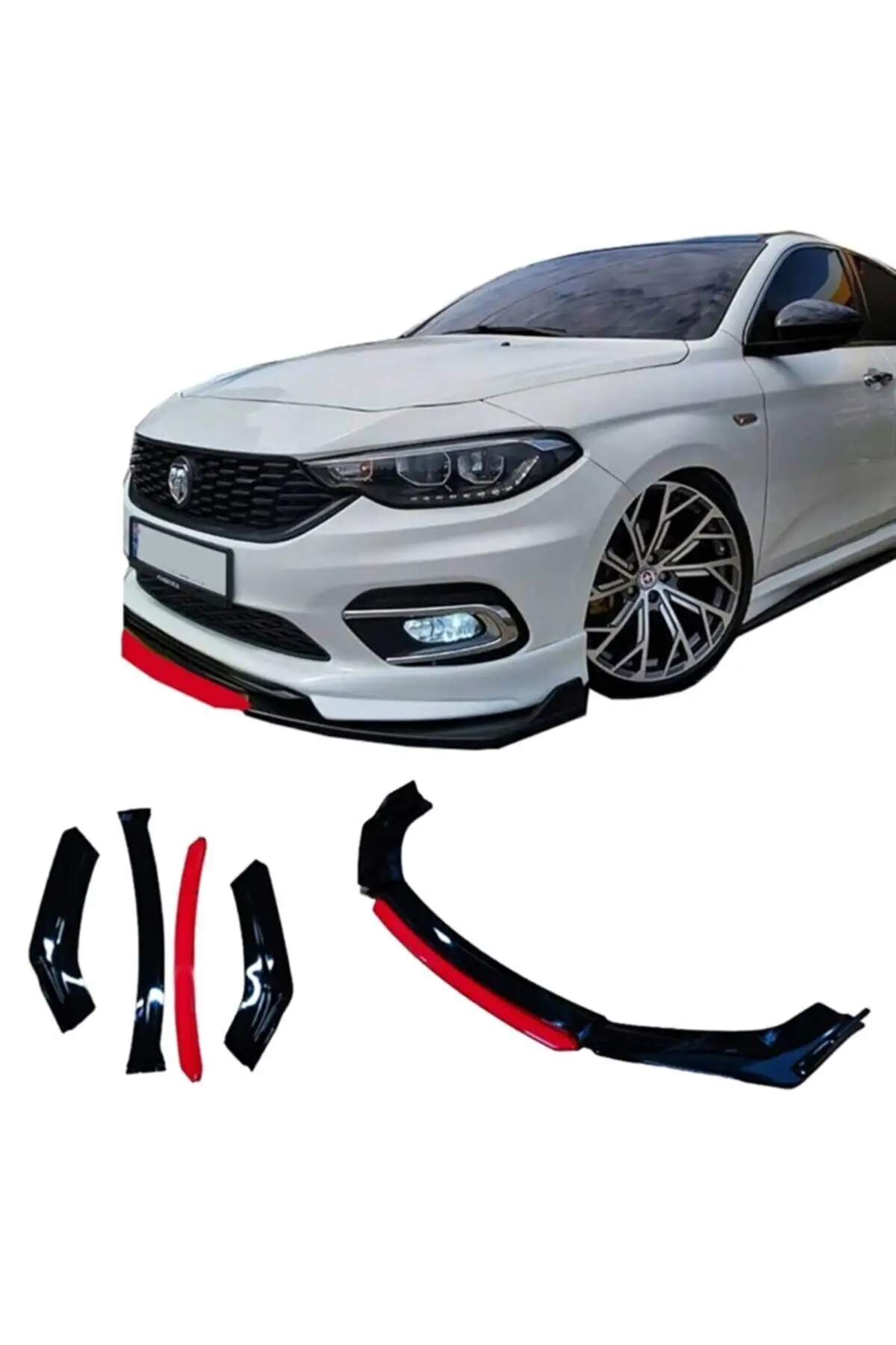 

CUPRA Front Bumper Lip All Tools Fiat Egea Front Lip 4 Piece Bumper Attachment Fiat Egea Karlık Model Lip