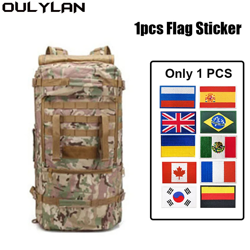 

Oulylan 60L Camouflage Tactical Men Outdoor Travel Bag Large Capacity Hand Luggage Rucksack Multifunctional Backpack Waterproof