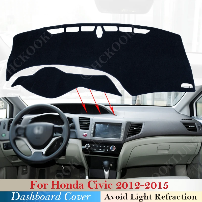 

Аксессуары для приборной панели из полиэстера для Honda Civic 9 2012 ~ 2015 FB FK FA, Солнцезащитный ковер с защитой от УФ-излучения, защитная накладка для приборной панели