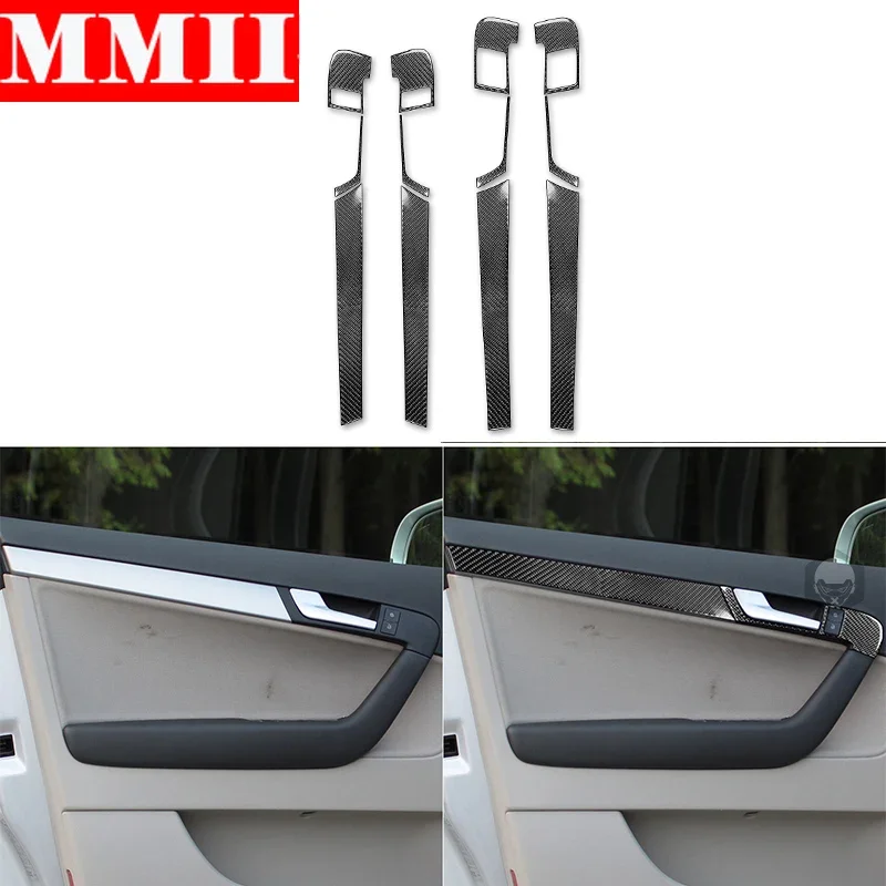 

Real Carbon Fiber Sticker Car Accessories Car Door Panel Handle Door Bowls Lock Frame Interior Trim For Audi A3 S3 8P 2006 2007
