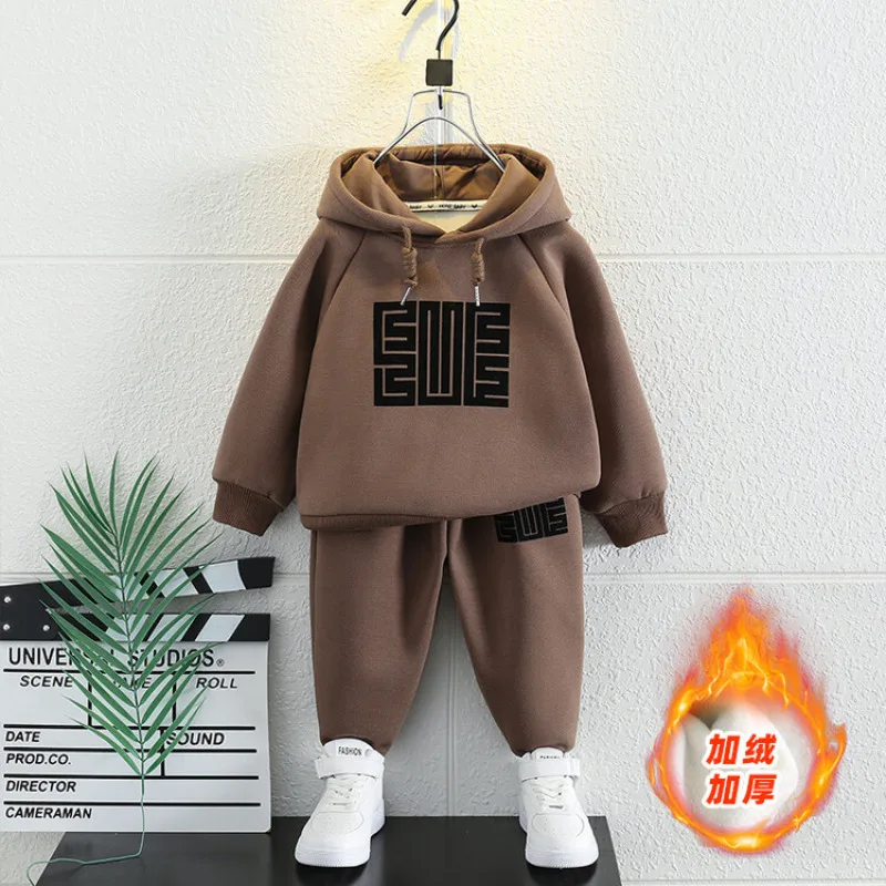 

New Boys and Girls Warm Set for Autumn and Winter New Children's Winter Thickened and Handsome Clothes 2 To 6 Years Kids Outfits