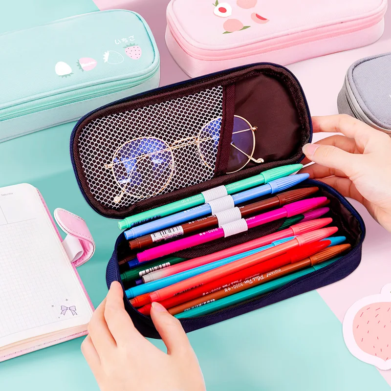 Simple Solid Color Multifunction Pencil Case School Fruit Avocado ...