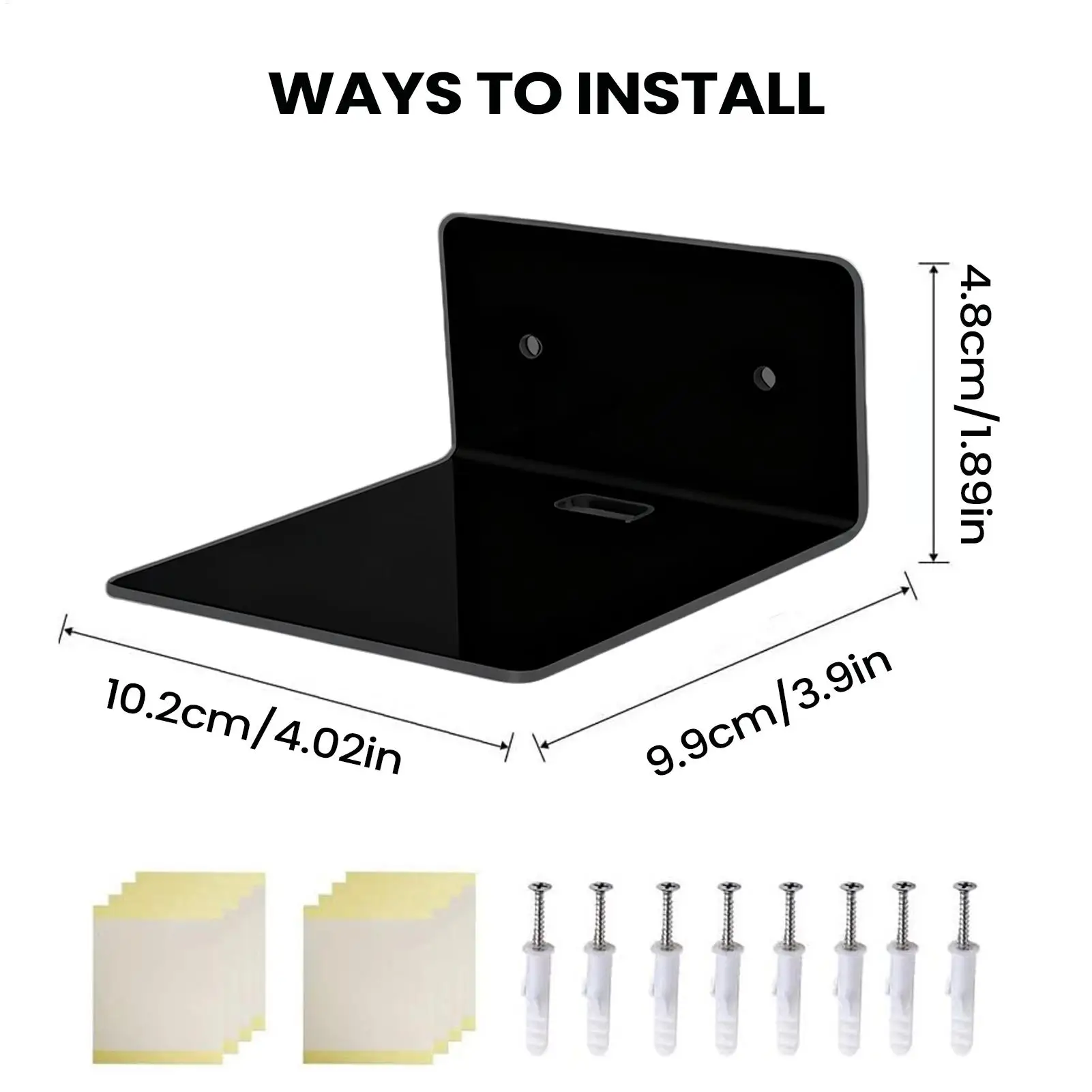 Acrylic Wall Shelves Multifunction Decoraive 4 Pieces 4 Inch Bedroom Floating Bookshelf For Storage Bedroom Kitchen Bookshelf