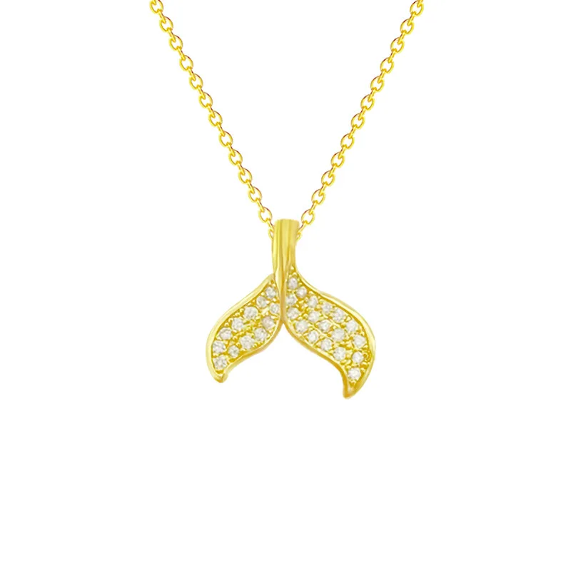 

Lucky Mermaid Fish Tail Animal Zircon Chain Pendant Necklace Nimble Mother's Day Woman Wedding Family Friend Gift Jewelry