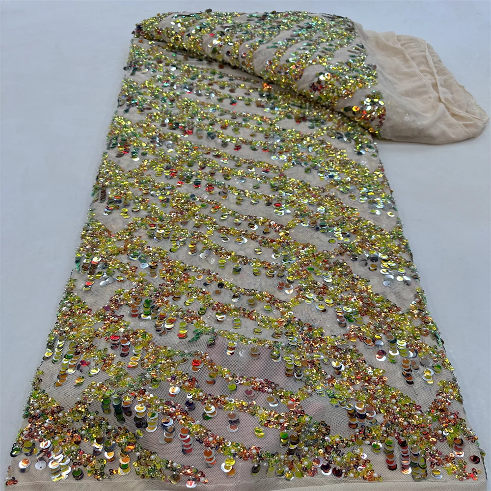 

Африканский бисер, тюль для жениха, кружевная ткань 2023, высококачественные вышитые блестками Французские тюлевые кружева для нигерийских стандартных платьев RF3758