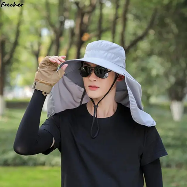 Gorras de trabajo de jardín para hombre y mujer, sombreros de pesca con protección  UV, cubierta facial de Panamá, senderismo, Camping, sombrero de cubo, gorra  de verano y primavera - AliExpress