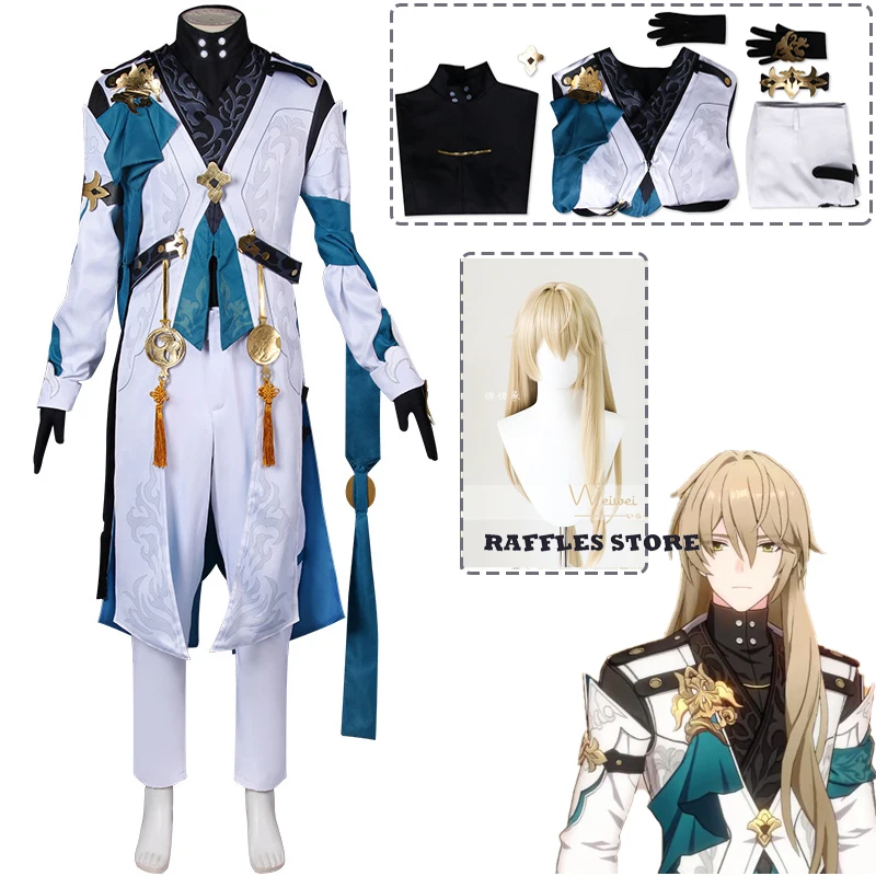 

Game Honkai Star Rail Luocha Cosplay Clothes Long Wig Luo cha Chinese Men Cosplay Suit Halloween Carnival Party Suit XS-XXLSuit