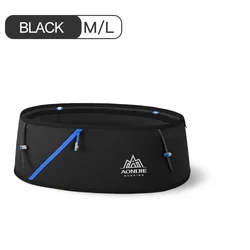 AONIJIE Hydration Running Belt and Fitness Waist Pack (ML Black Bag)