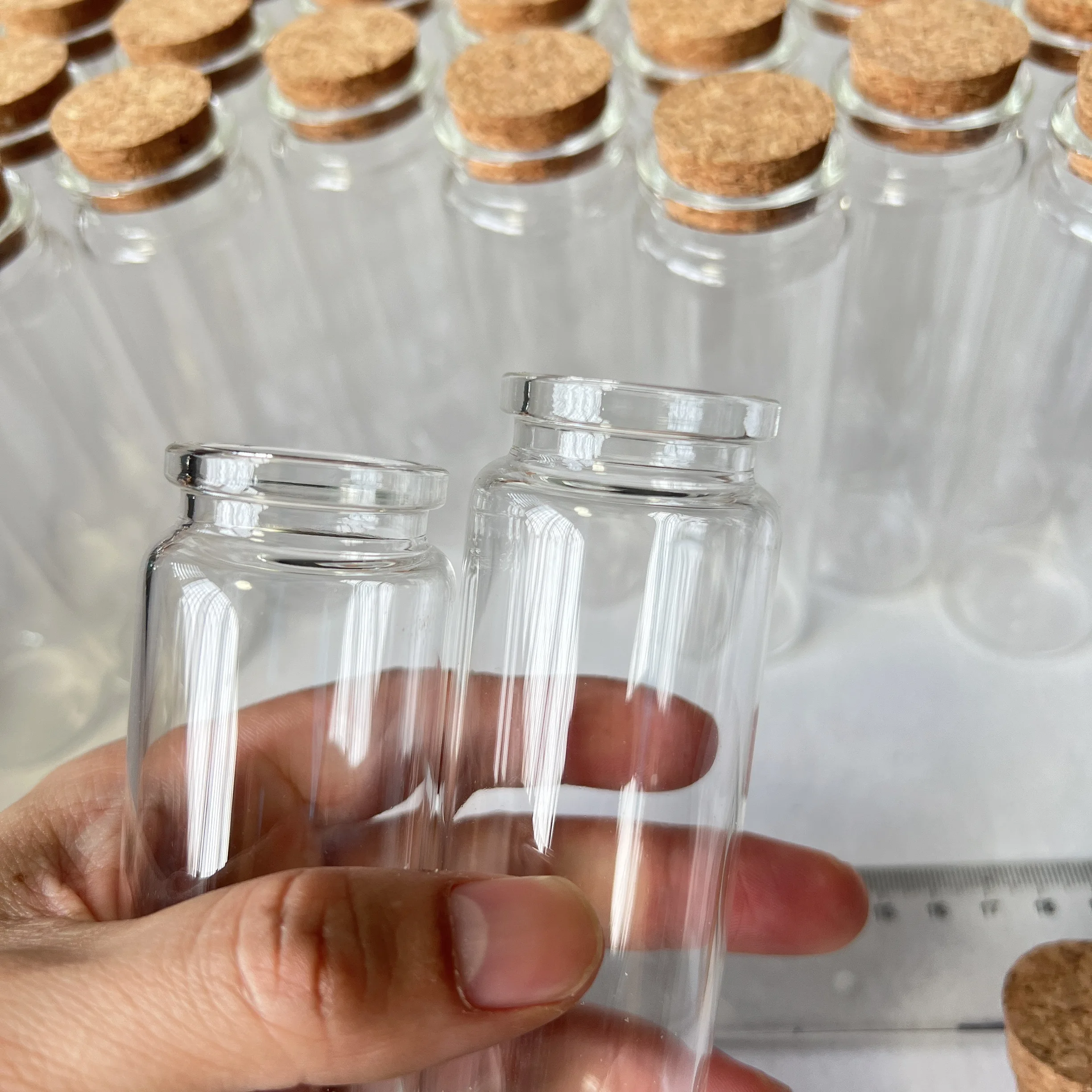6 pcs 26x37x120mm 100ml Glass bottle With Stoppers, Glass Jars with Cork Candy Spice Jars for Art Crafts Wedding Favors 5