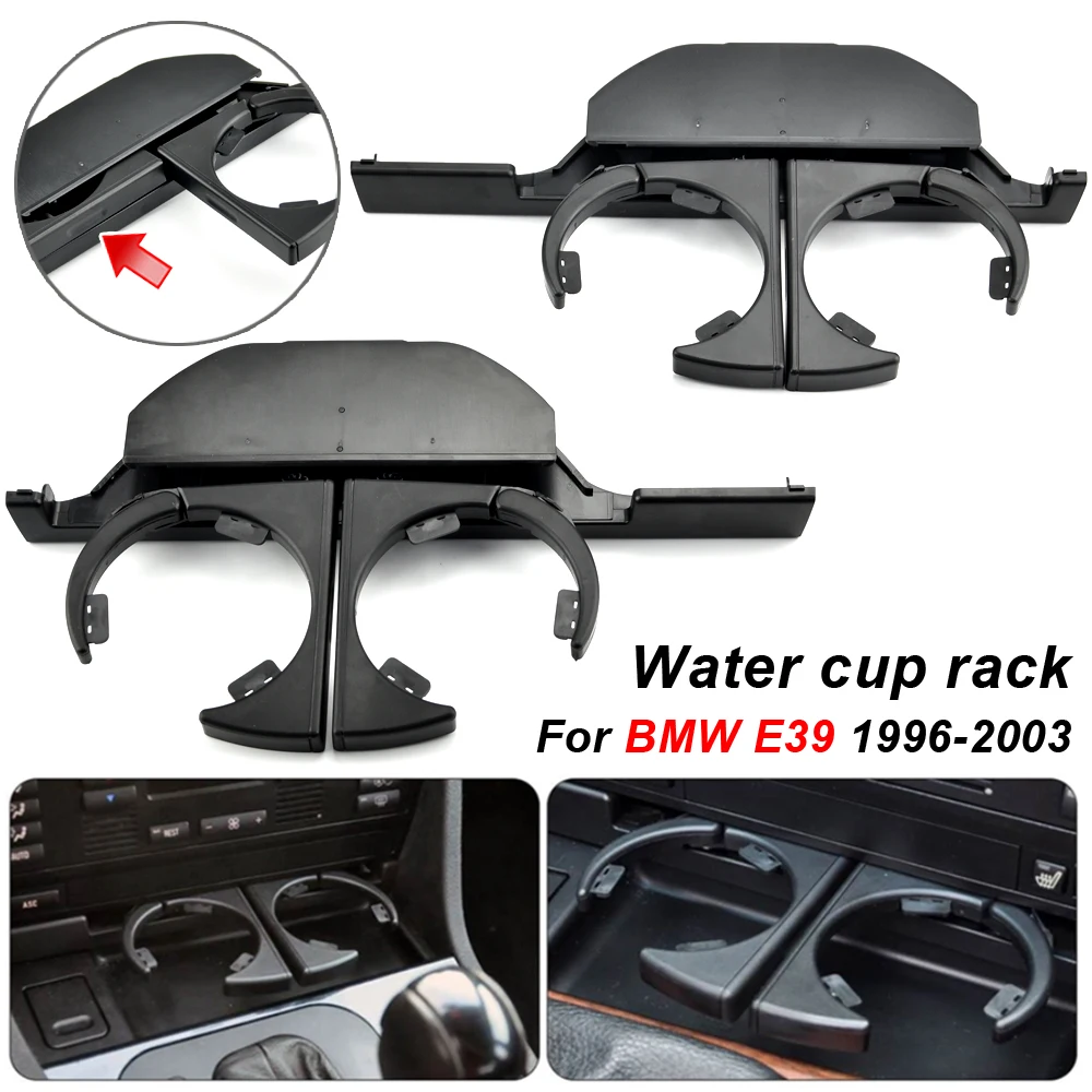 

Black Rear Dual Drink Cup Holder for-BMW 525I 528I 530I 540I 5 Series E39 Retractable 51168184520