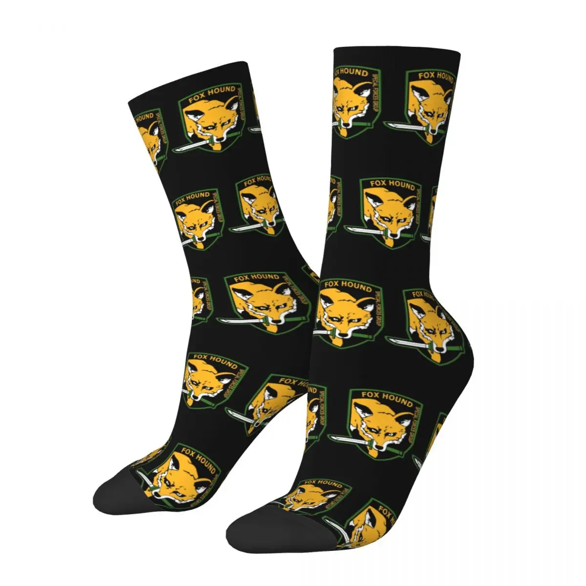 

Классные баскетбольные носки MGS Foxhound SFG с логотипом, металлическая Экипировка, однотонные носки из полиэстера для видеоигр средней длины, нескользящие носки унисекс