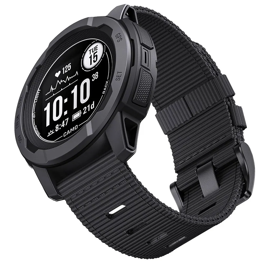 Rugged Nylon Replacement Strap for Garmin Instinct Watch - 22mm Band